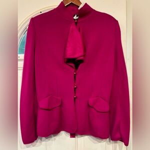 Giorgio Armani pink pearl buttons, cashmere, rayon Magenta Pink Jacket S 46 NWT